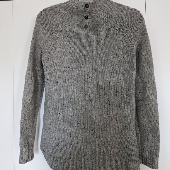 Cynthia Rowley 100% Wool Merled Grey Mockneck Sweater - Size M - Picture 2 of 4